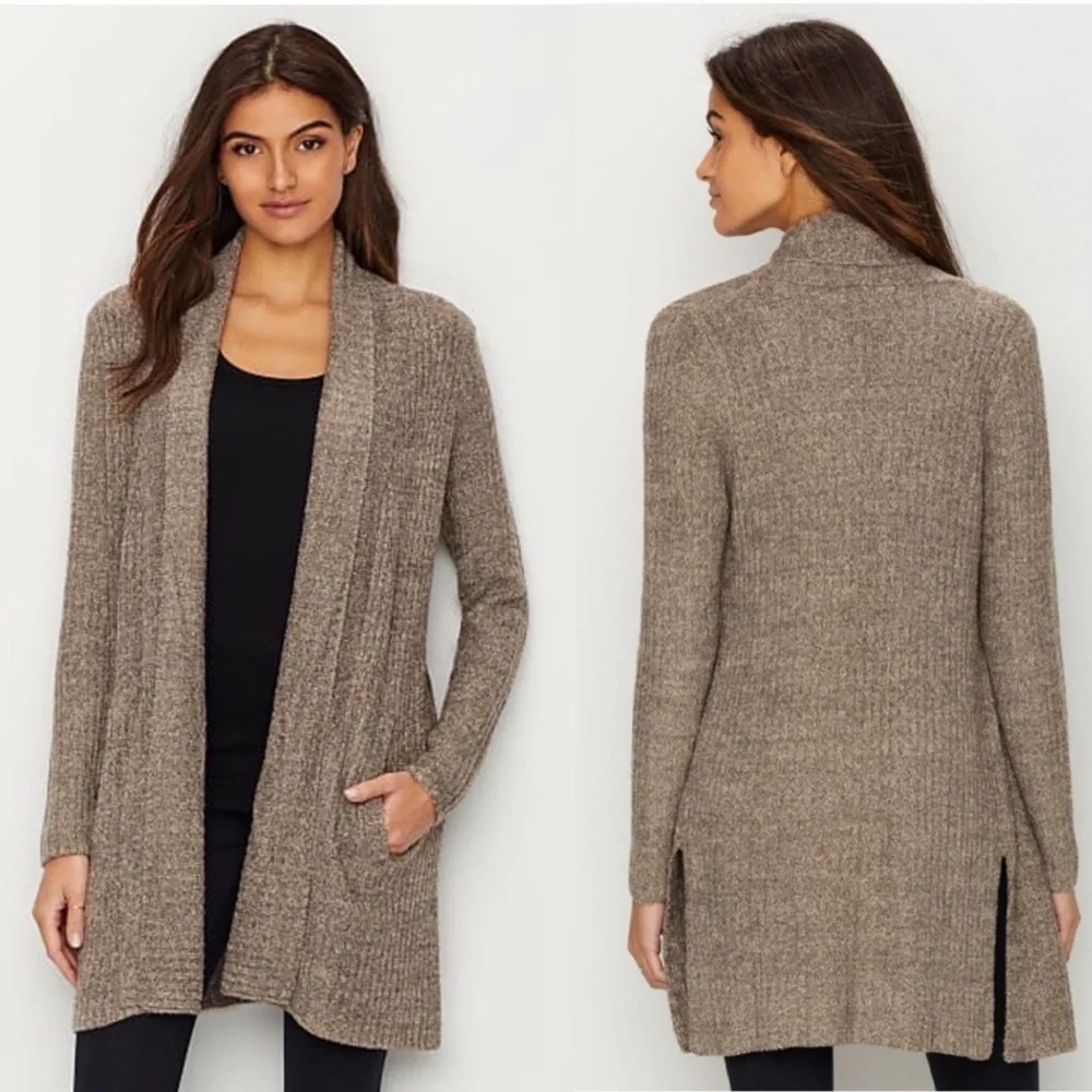 Barefoot Dreams Montecito‎ Taupe Cardigan Sweater